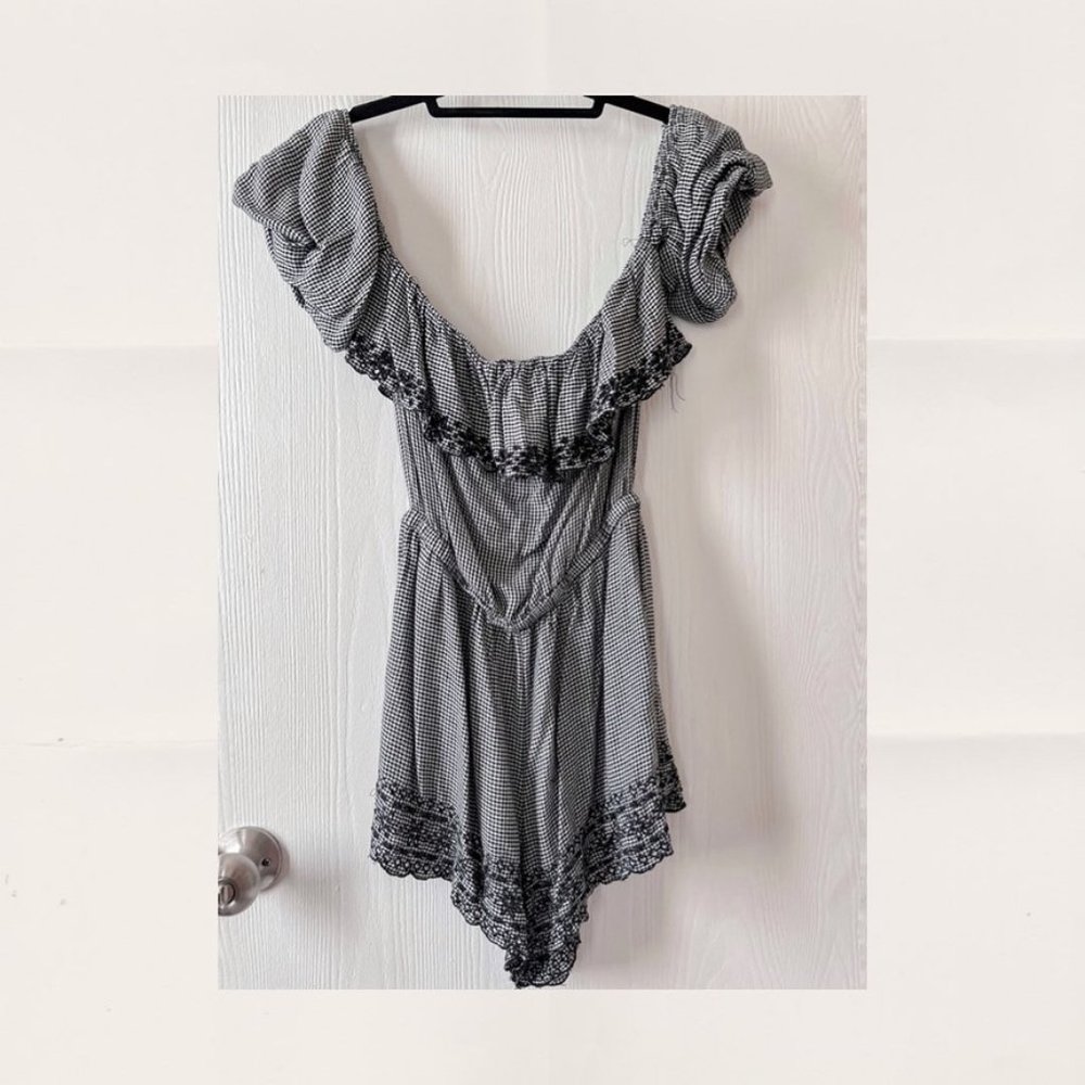 American Eagle Checkered Romper Dress
